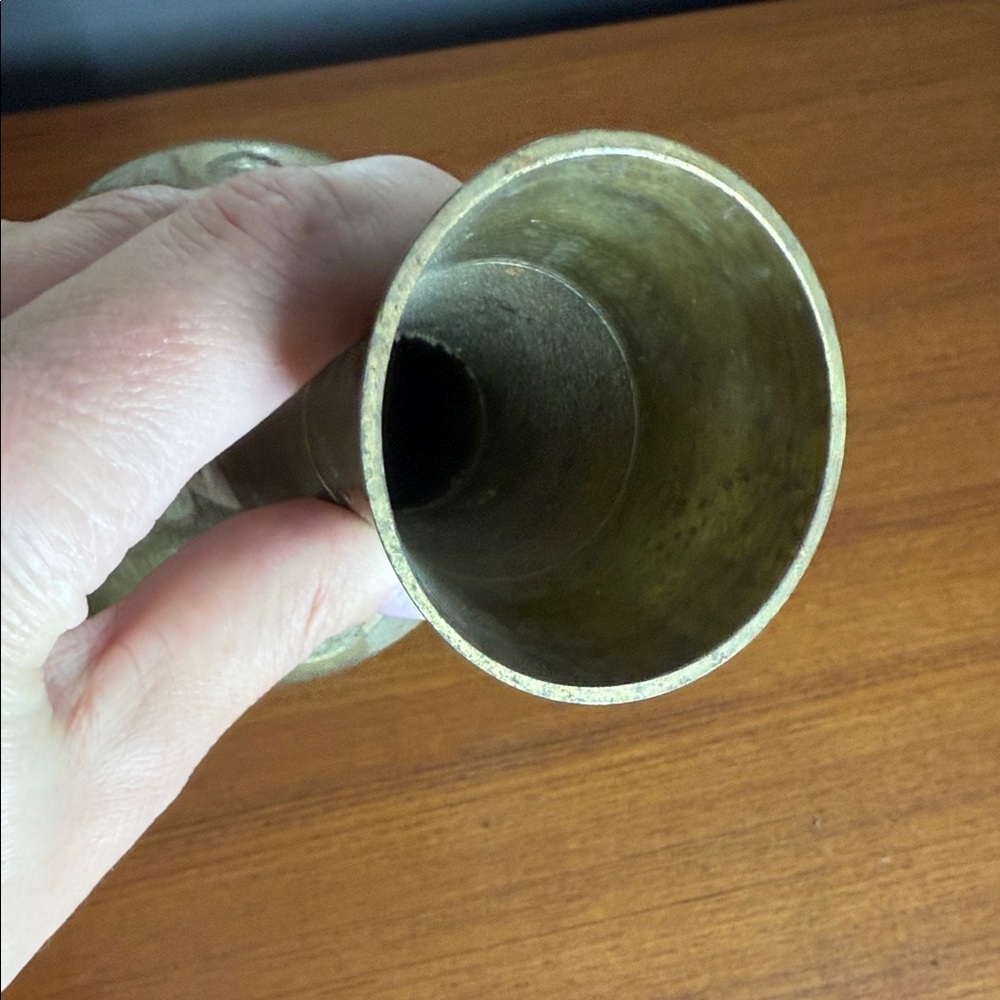 Vintage Brass Floral Vase - Picture 7 of 9